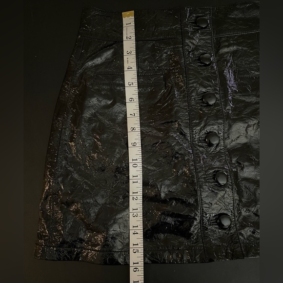 NWOT 7 For All Mankind Leather Mini Button Down Skirt Front Pockets Size S - Picture 12 of 15